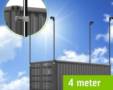 AlarmsysteemExpert.nl Cameramast 4 meter Ø 60mm met containerklemmen