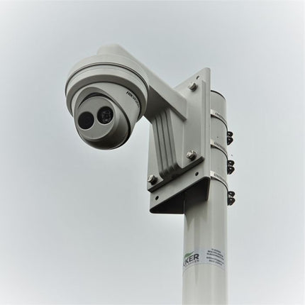 AlarmsysteemExpert.nl Cameramast verplaatsbaar aluminium 3 meter Ø 90mm met tegelframe