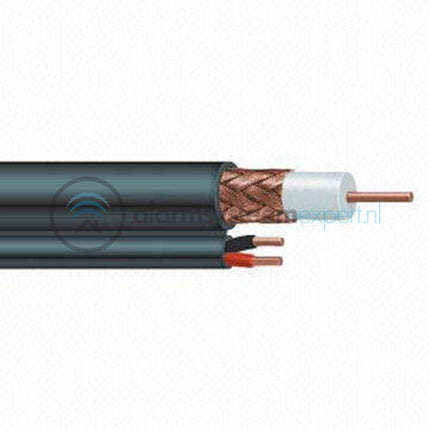 AlarmsysteemExpert.nl Coax RG59 combikabel met DC voedingskabel, 100 meter