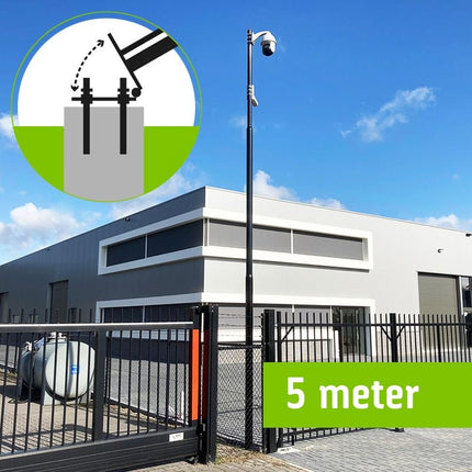 AlarmsysteemExpert.nl Verjongde cameramast met kantelanker en inspectieluik, 5 meter