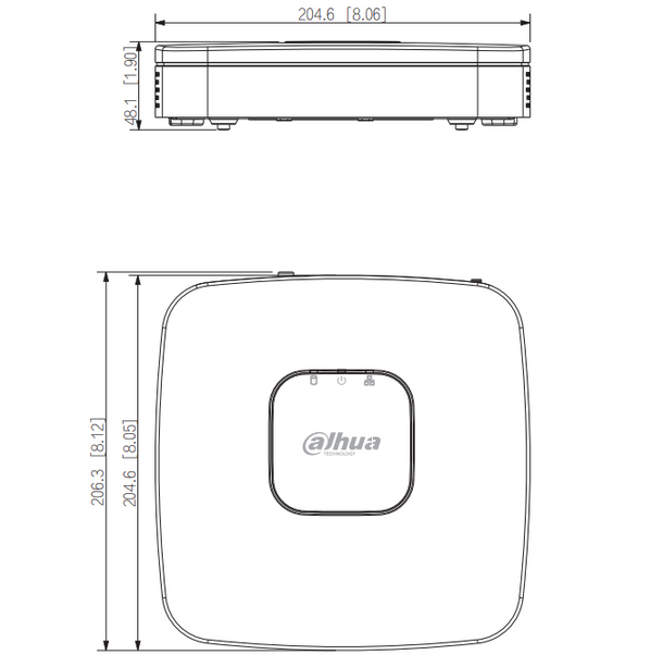 Dahua NVR2104-P-S3 Lite Series, 1x LAN 4x PoE Geschikt voor 4 IP camera's