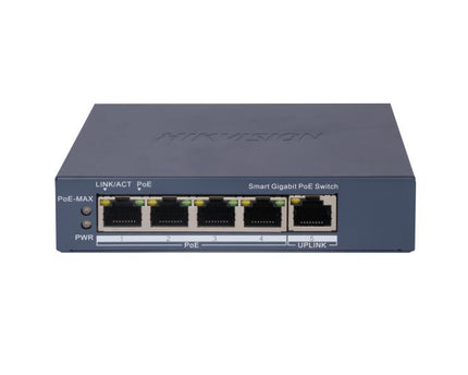 Hikvision DS-3E1505P-EI, 5 poorts Smart Switch met 4x PoE, 1000Mb/Gigabit