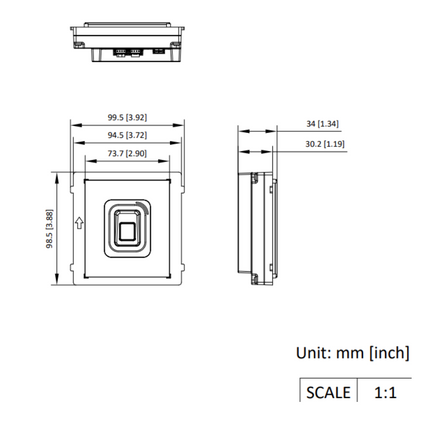 Hikvision DS-KD-MFB, vingerafdruk en kaartlezermodule