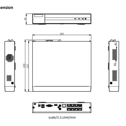 Hikvision HWN-4108MH-8P, 8 Kanaals 8Mp 4K NVR, PoE