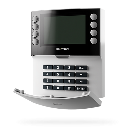 Jablotron JA-115E-WH, Bedraad bedienpaneel met toetsenbord, LCD en RFID lezer