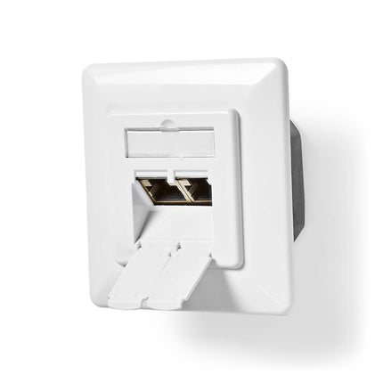 Nedis Netwerk Wanddoos inbouw,  2 poorten CAT6 Wit