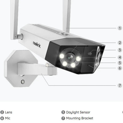Reolink W730, 4K/8MP 180° kijkhoek Dual-lens camera met WiFi